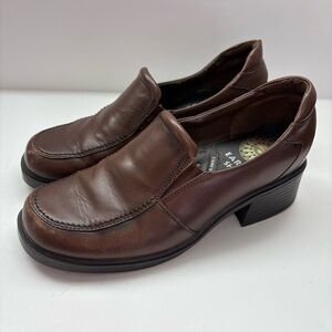 Y2K Earth Shoe Loafers Women’s Harmony Brown 7.5 Slip On Leather Stretch 5097350